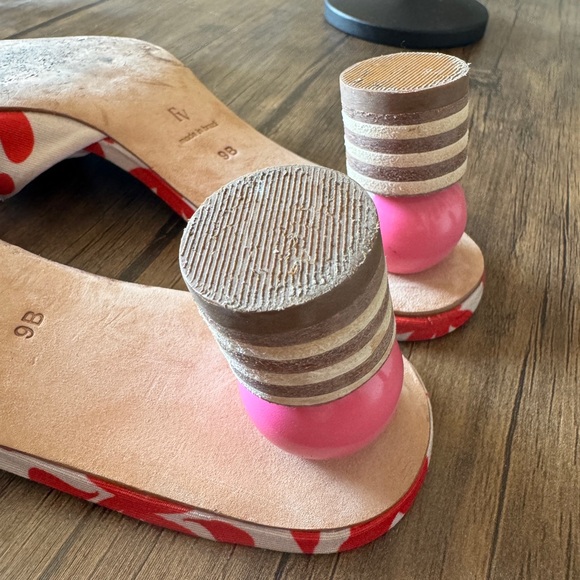 Frances Valentine Red and White Patterned Heels - Picture 11 of 11